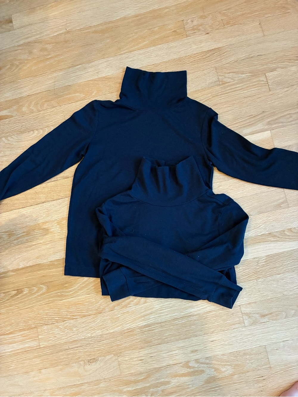 Lands' End Kids Navy Blue Turtleneck - Size Large (10-12) - Bundle of 2